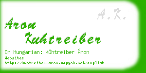 aron kuhtreiber business card